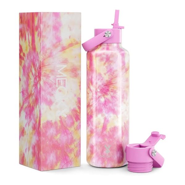 MEOKY Gourde d'Eau Thermique 24oz Tulipe rose