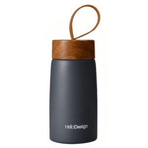 thermos café bois noir