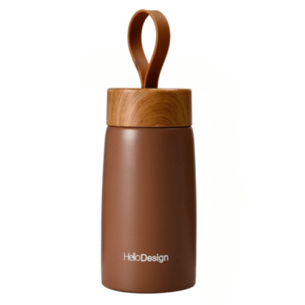 thermos café élégant en bois marron