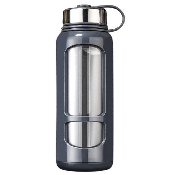 gourde en verre 1L grise