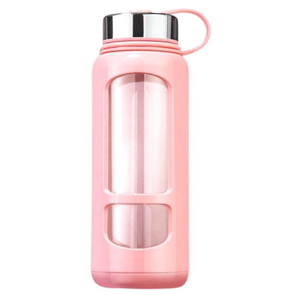 Gourde en verre rose