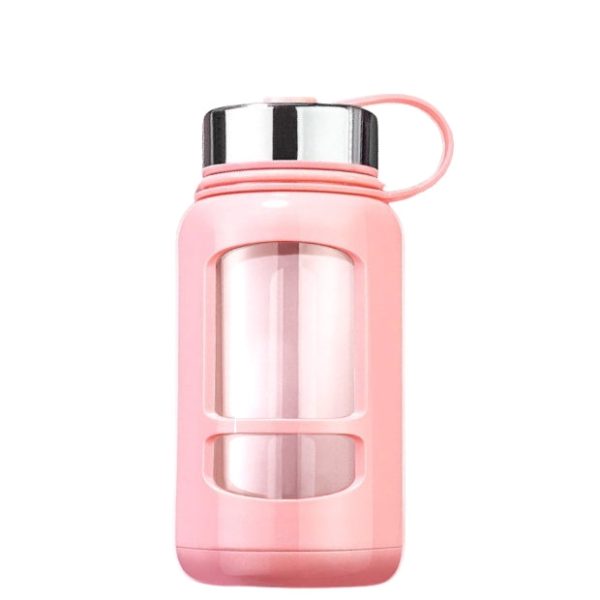 gourde en verre rose