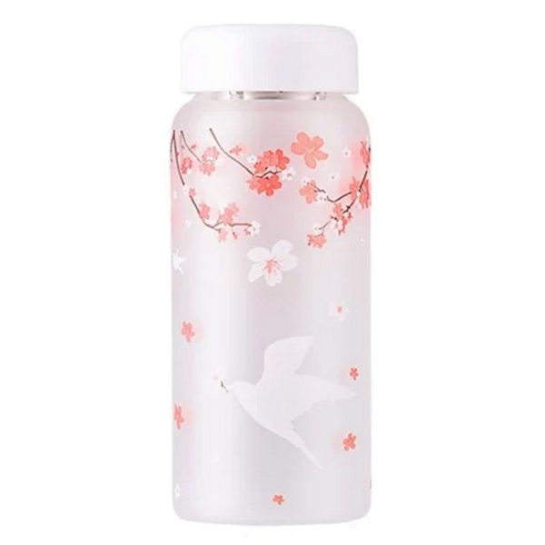 gourde en verre fleurie