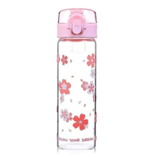 gourde en verre avec motifs floraux