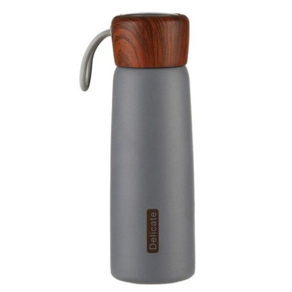 gourde isotherme inox et bois